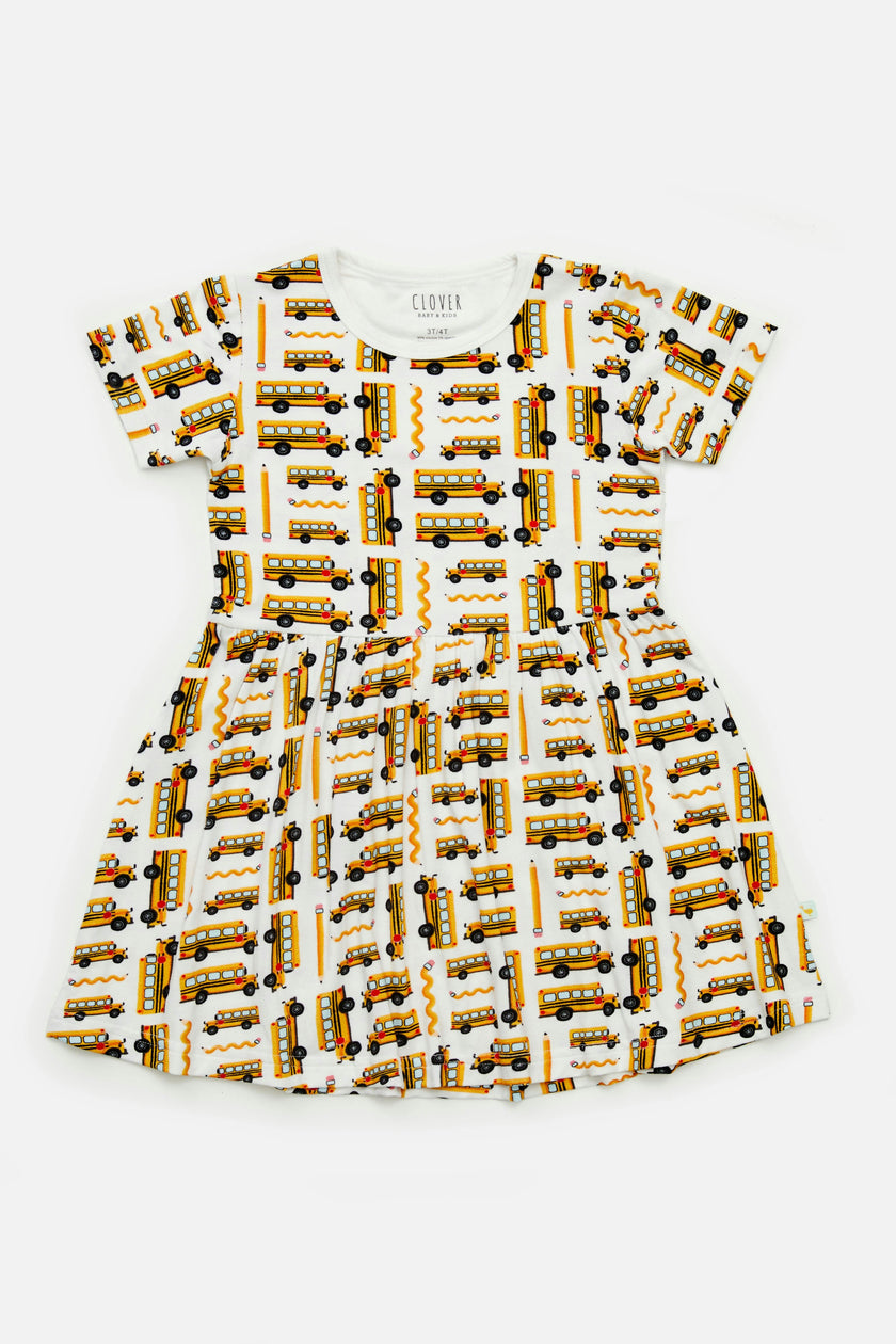 Stretchy Short Sleeve Twirl Dress