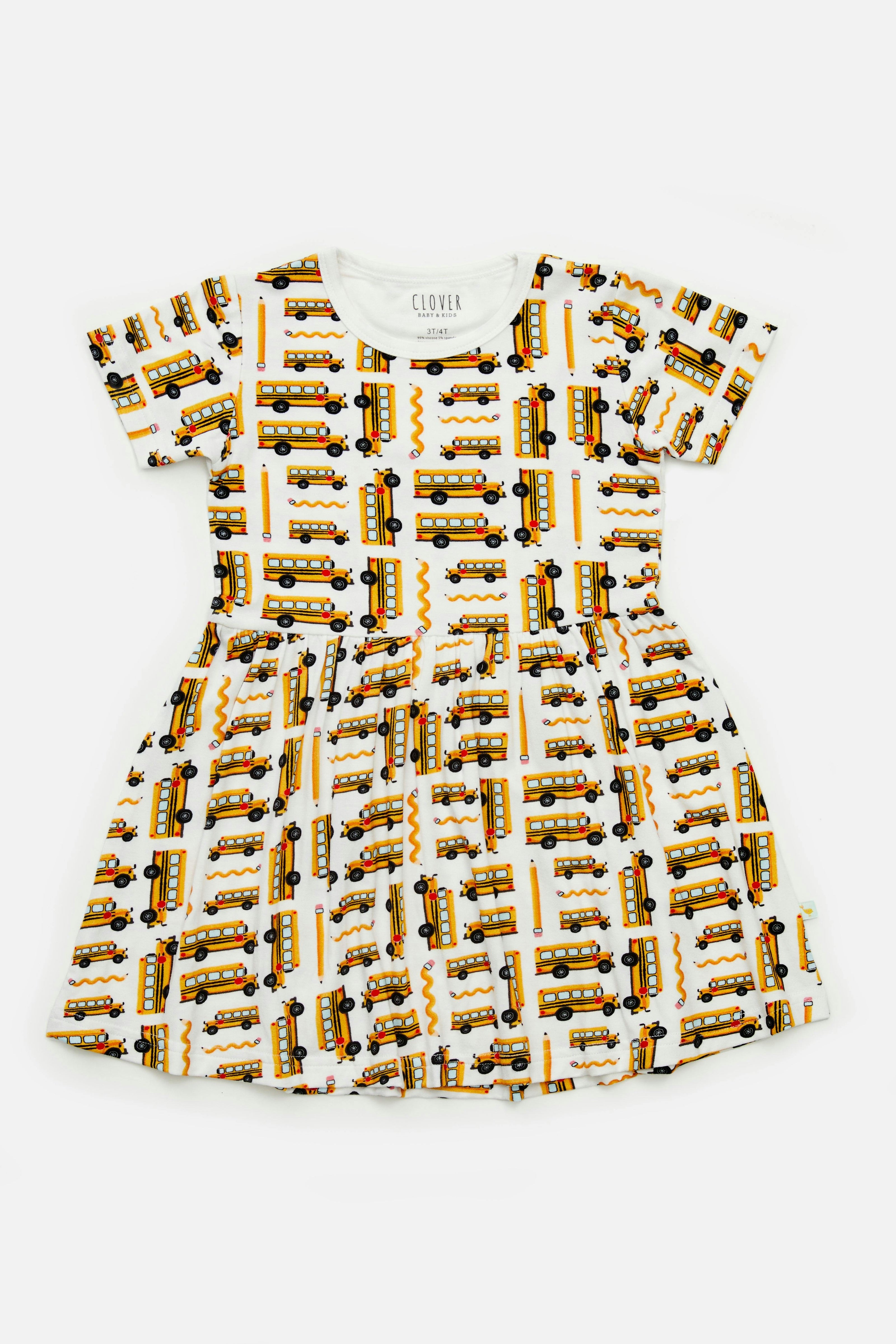 Stretchy Short Sleeve Twirl Dress