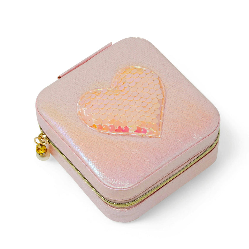 Girl's Sparking Sequin Heart Jewelry Box