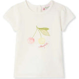 BONPOINT Cira Cherries Baby T-Shirt - Blanc Lait