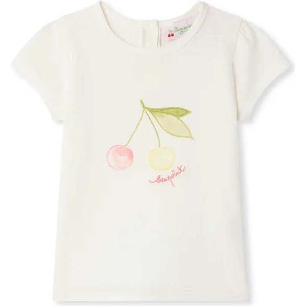 BONPOINT Cira Cherries Baby T-Shirt - Blanc Lait