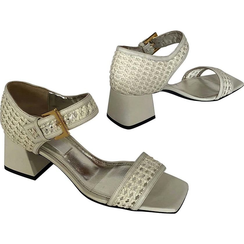 Women's Woven Maryjane Sandal, White