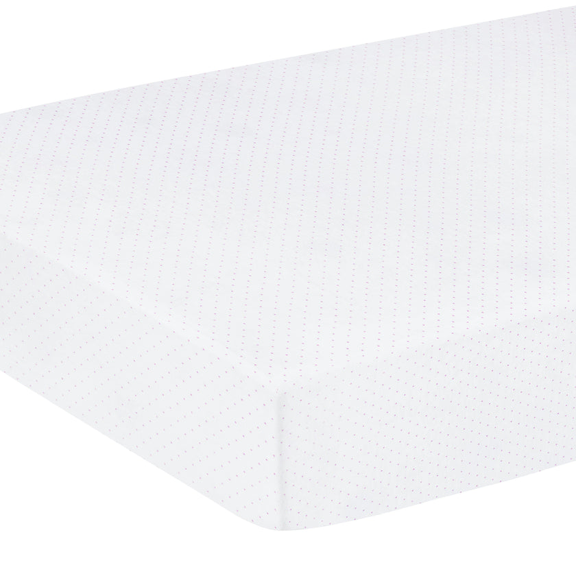 Pima Crib Sheet - Pink Micro Dot