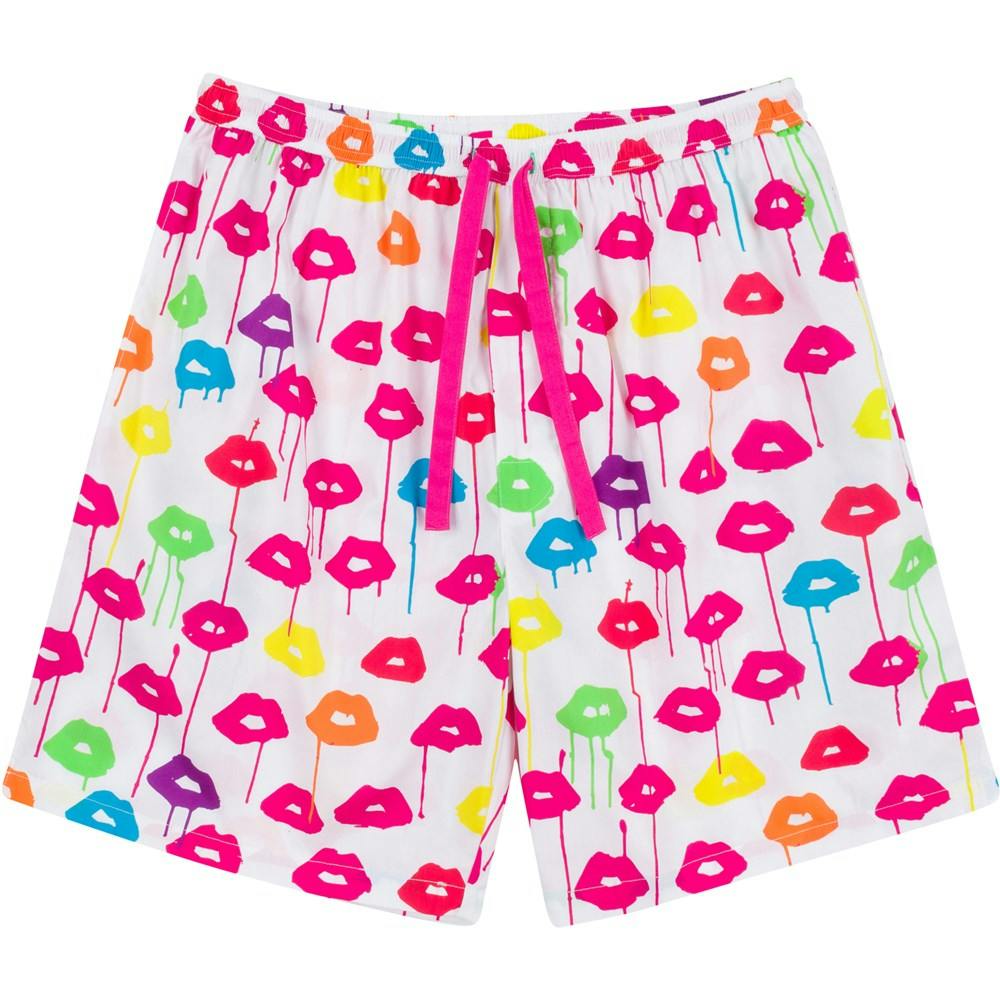 Men's Drawbertson Drippy Lips Sleep Shorts - Organic Cotton Poplin