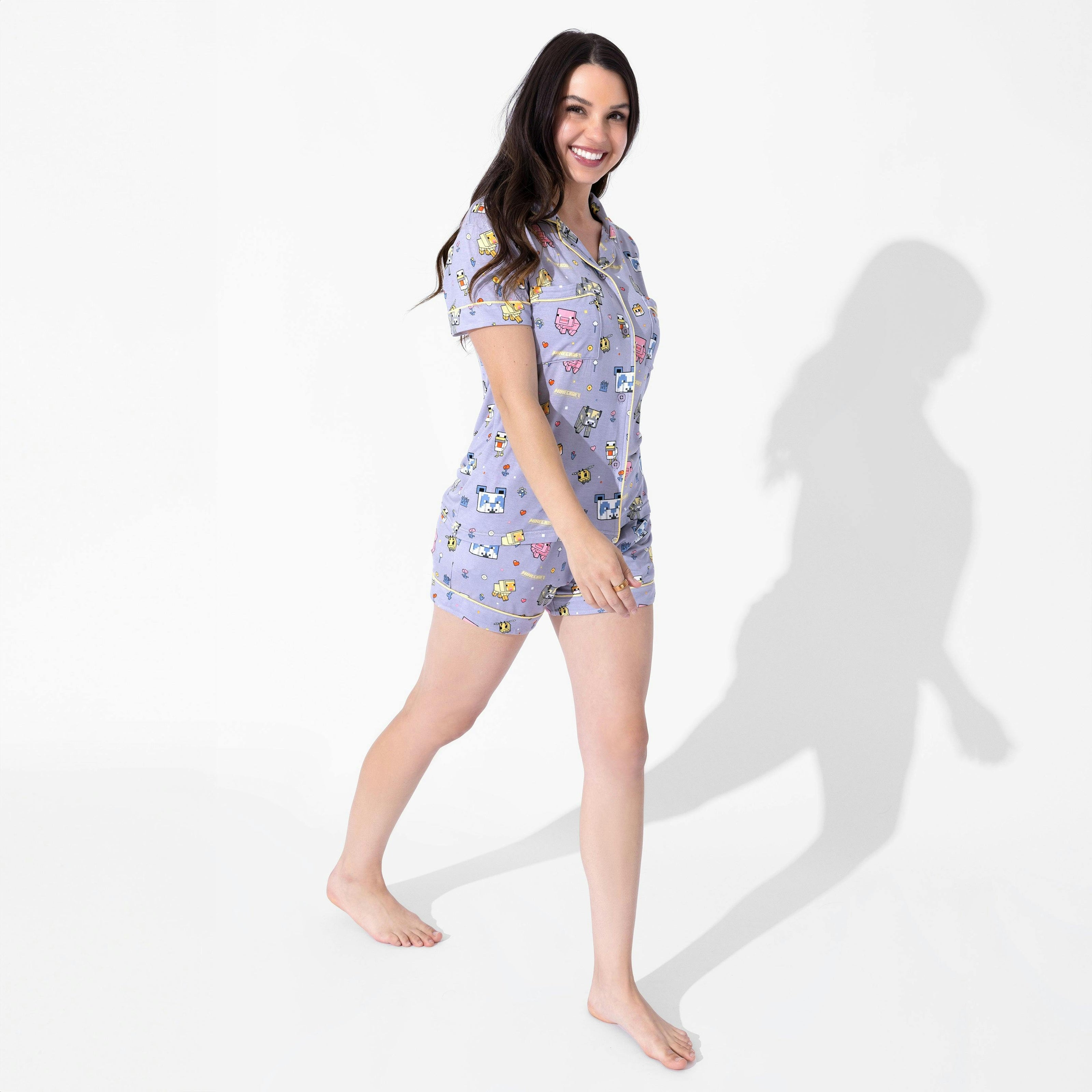 Minecraft Pixel Pals Bamboo Women's Pajama Short Set