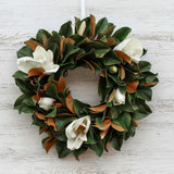 Classic Real Touch White Magnolia All Seasons Front Door Wreath  24"