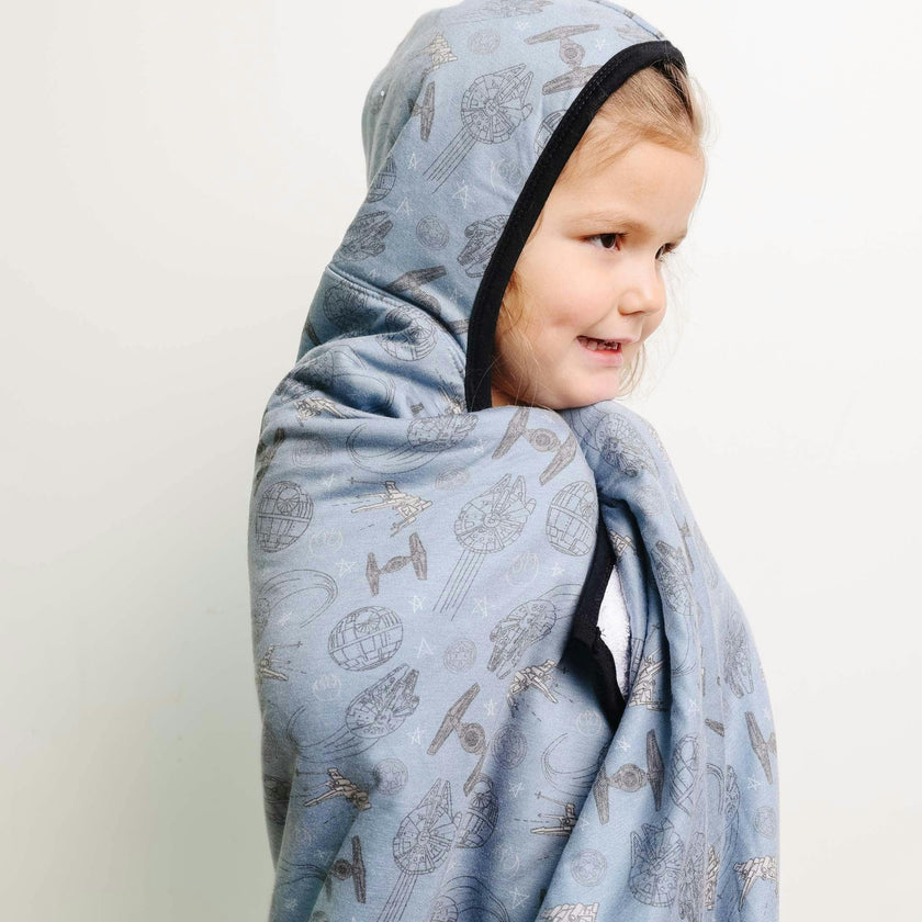 Premium Big Kid Hooded Towel - Starships