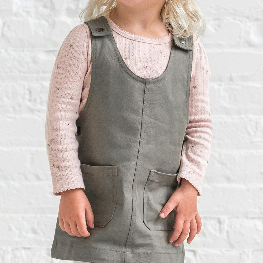 Alma Twill Jumper Dress Cranberry