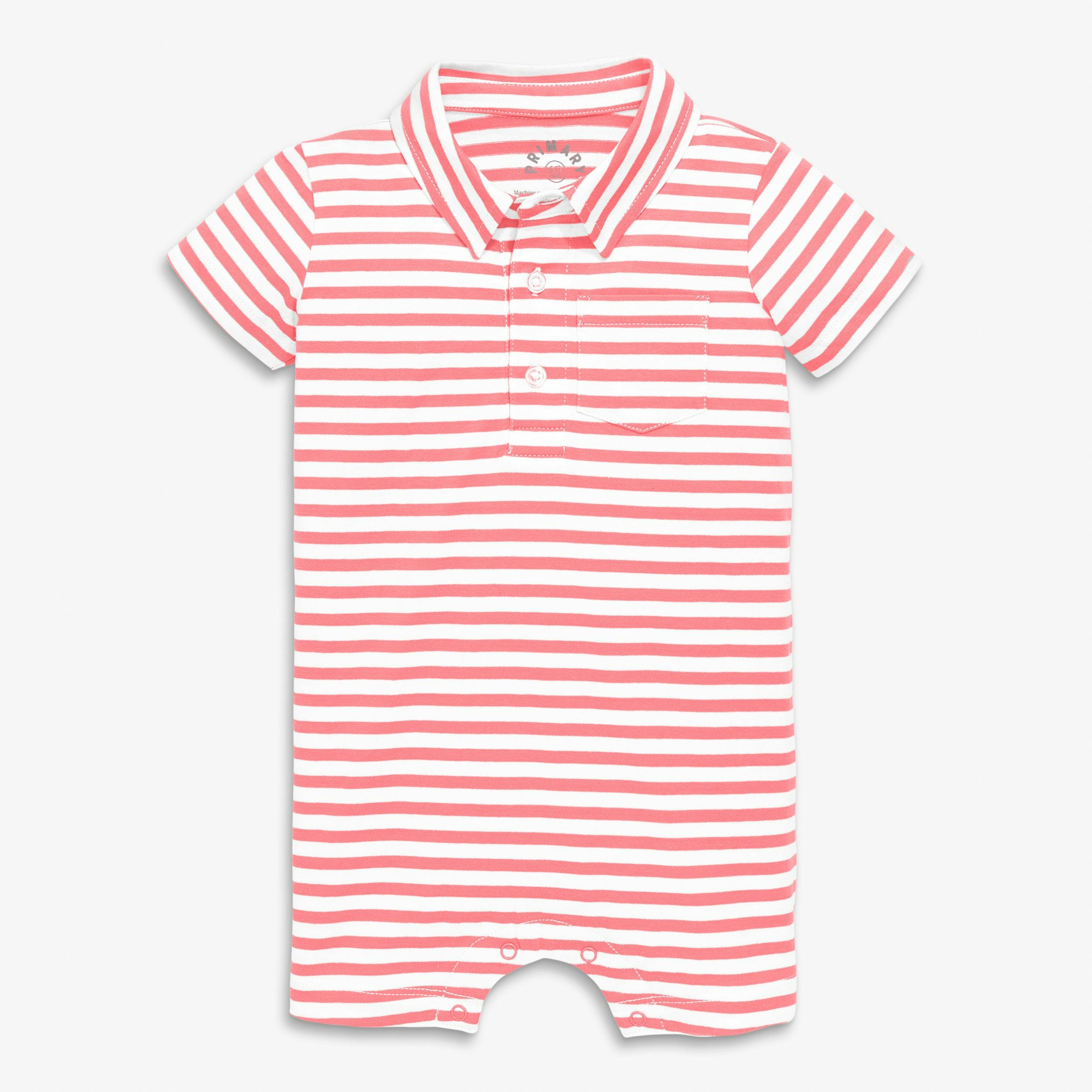 Clearance baby polo shortie in mini stripe