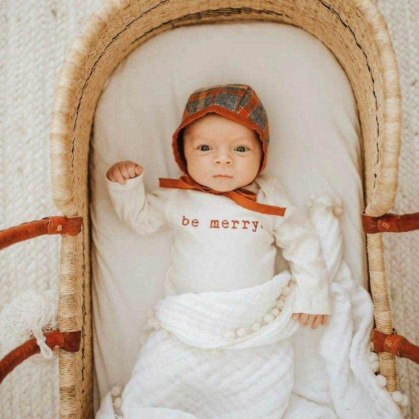 Be Merry Organic Cotton Baby Bodysuit Long Sleeve