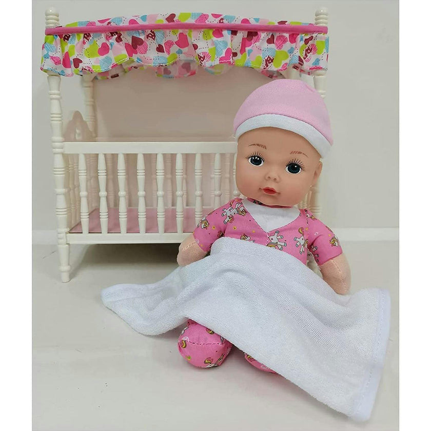 Baby's First Canopy Crib with Toy Doll