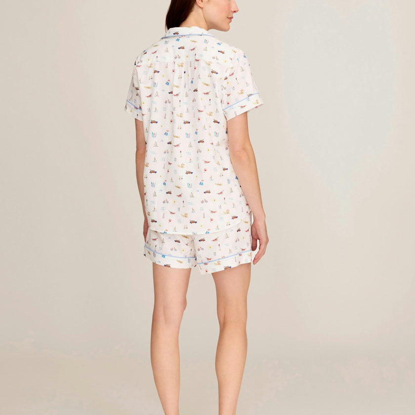 Women's Twill Short Sleeve Short Set in Summer Nostalgia