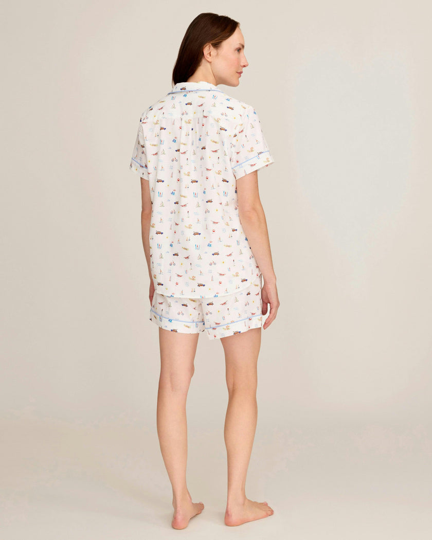 Women's Twill Short Sleeve Short Set in Summer Nostalgia