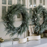 30" Flocked Cedar Wreath