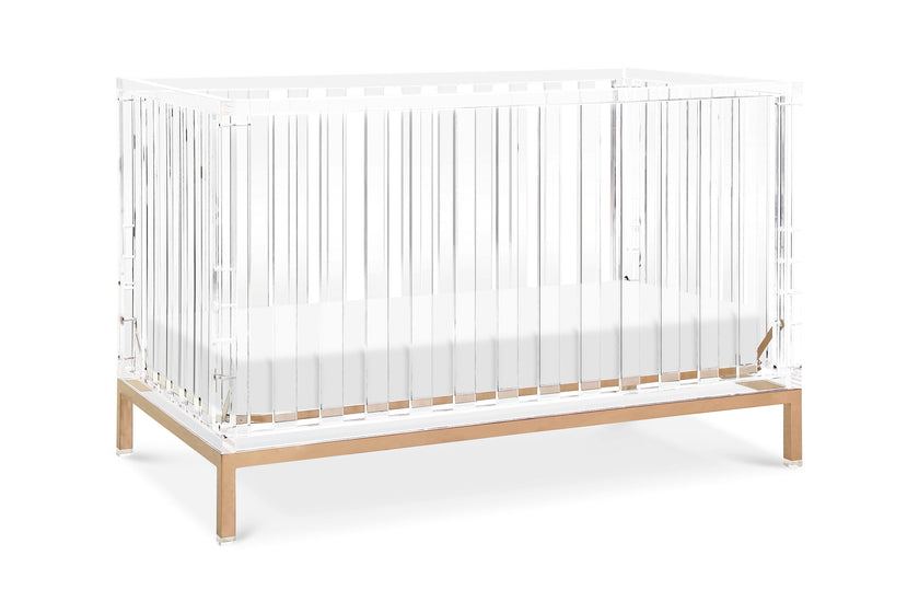 Nursery Works Luma Crib in Acrylic and Rose Gold