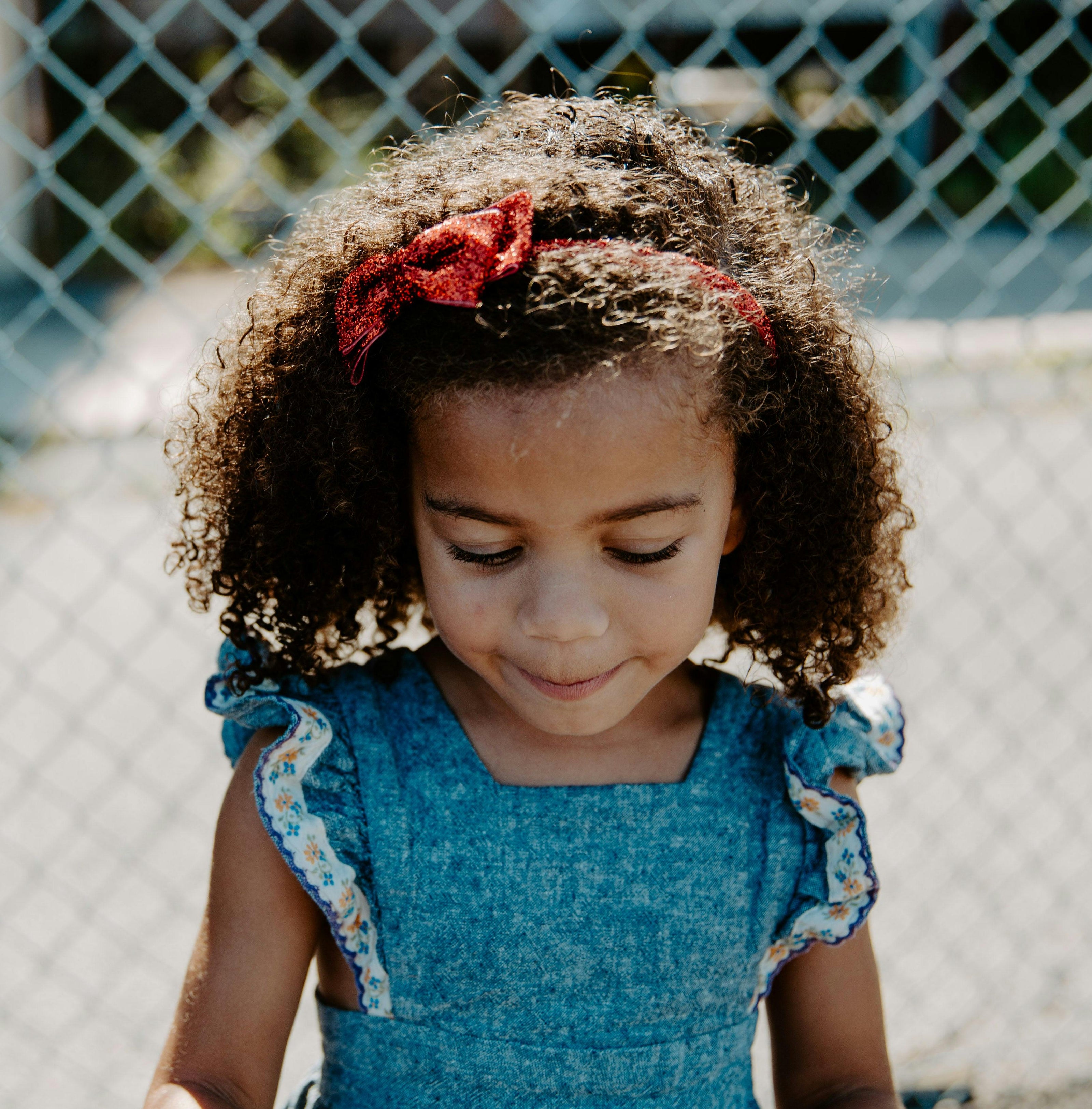 Glitter Bow Headband, Red