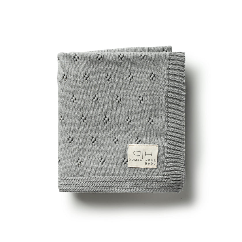 Transfer Flower Knit Baby Blanket