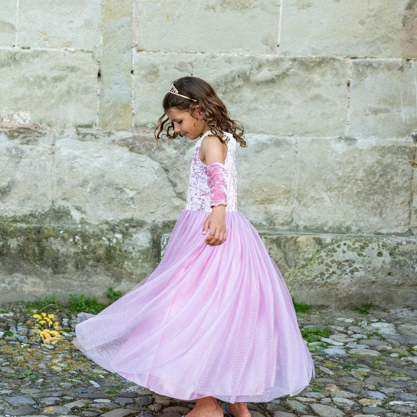 Velvety Soft Sleeping Sweetheart Princess Gown with Arm Warmers