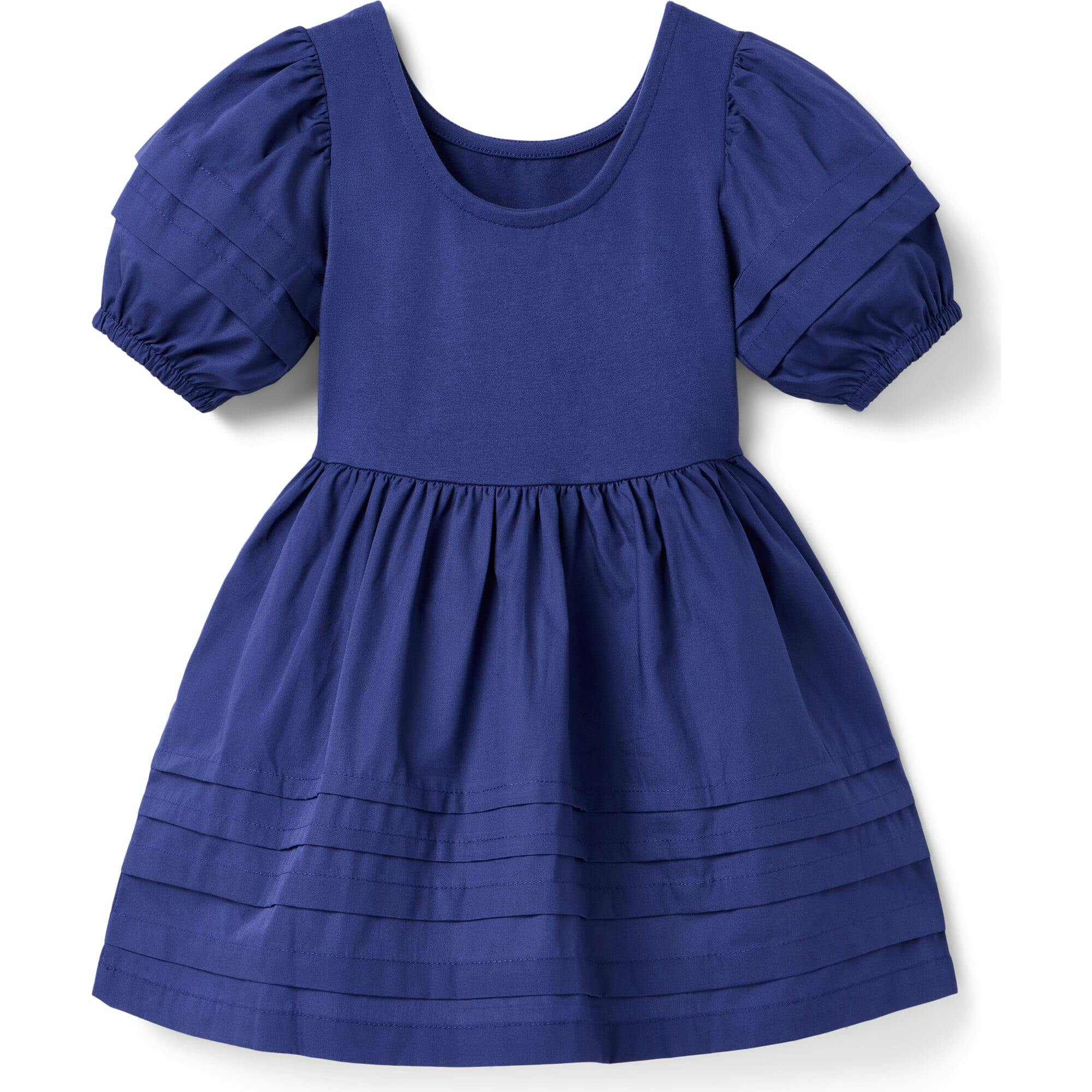Pintuck Puff Sleeve Dress