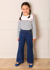 Scallop Detail Wide Leg Jeans in Blue Denim (2-12yrs)