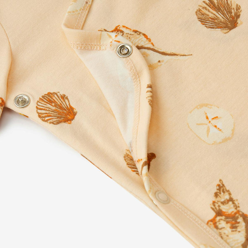 Seashells Stretch Crossover Short Sleeve One Piece