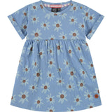 Smiling Daisy Print Short Sleeve Dress