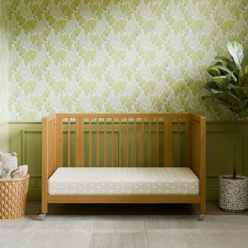 Rolli 9-in-1 Convertible All-Stages® Crib with Bassinet & Toddler Bed Conversion Kits in Honey