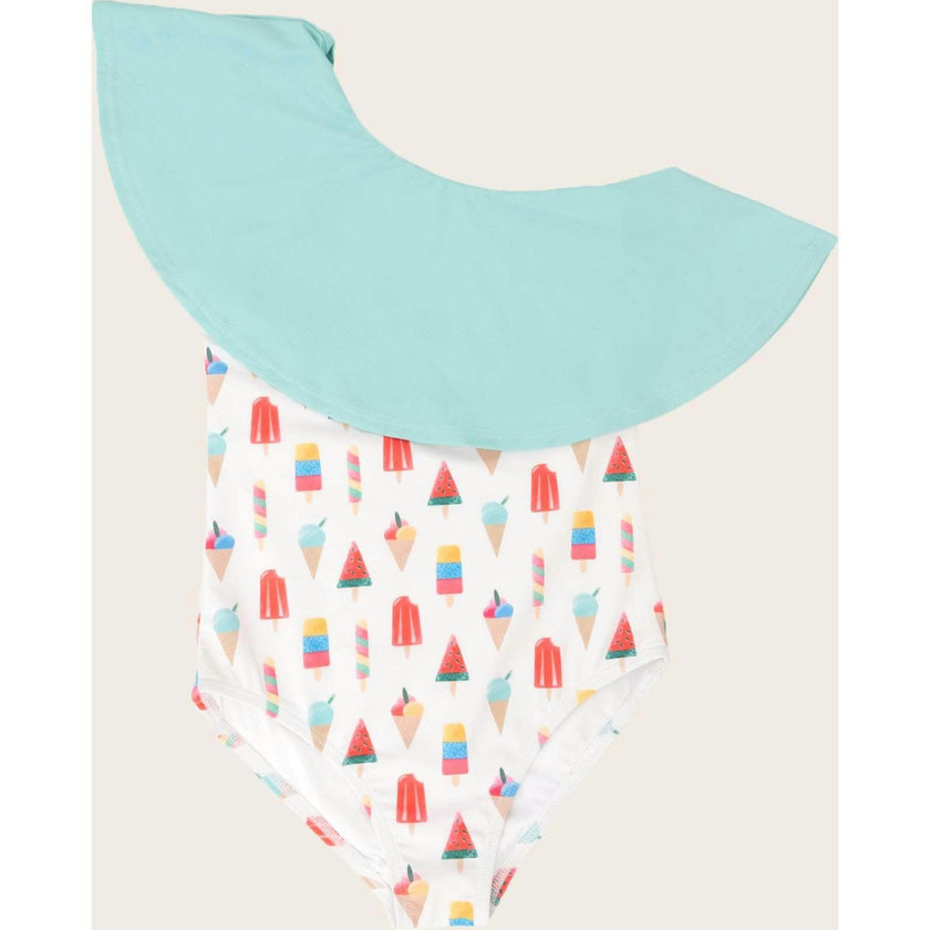 Coney Island Popsicle One Shoulder Ruffle