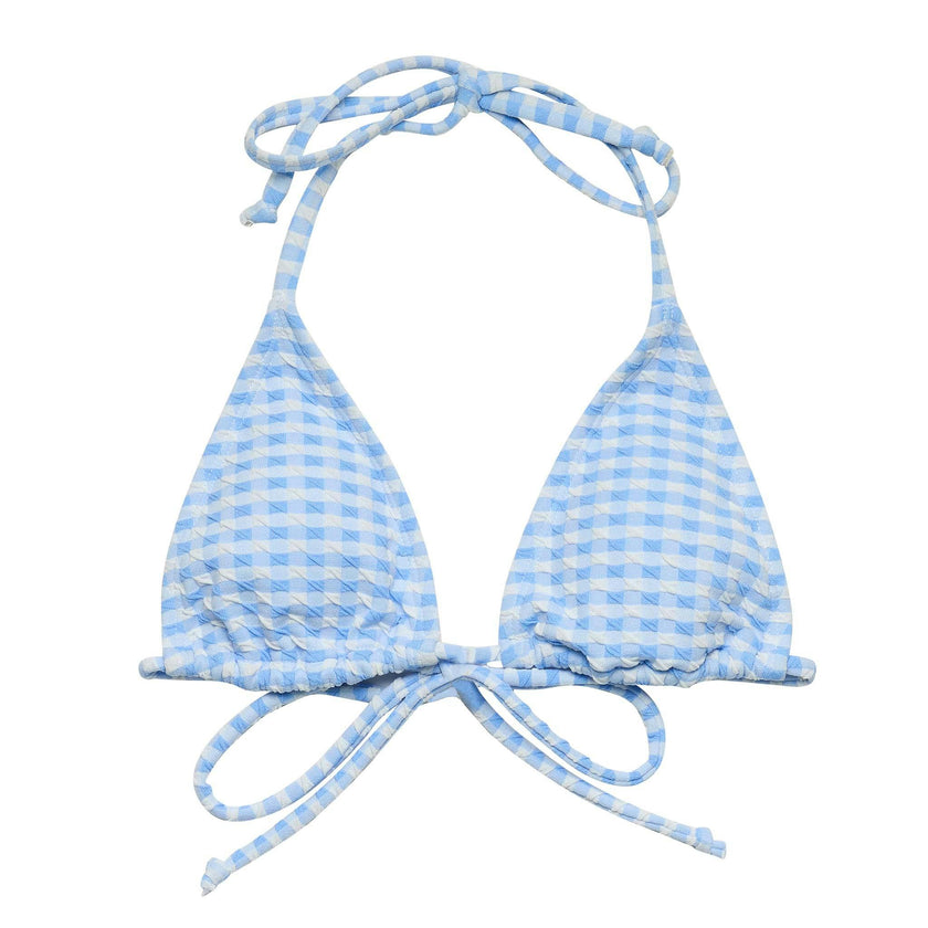 Womens Seaside Gingham Bikini Top