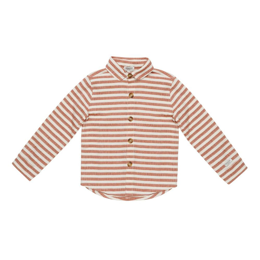 Leom Shirt | Rust - White Striped