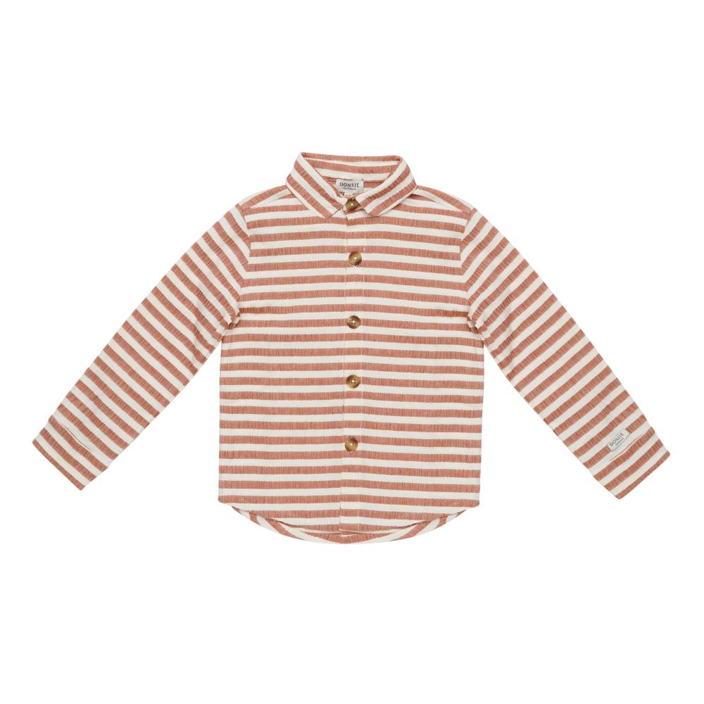 Leom Shirt | Rust - White Striped