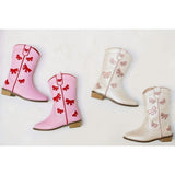 Cowgirl Red + Pink Bow Boots, Pink