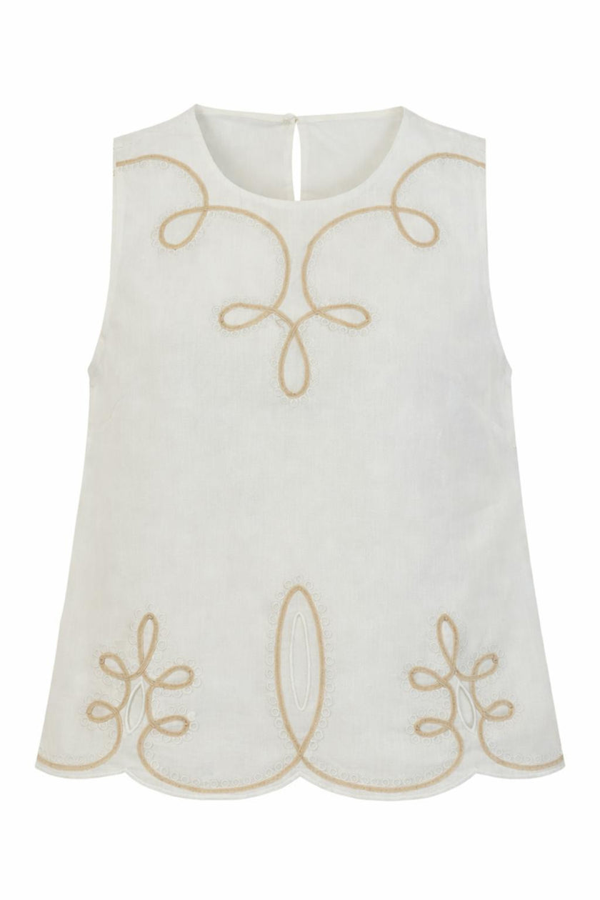 Hampton Ivory Embroidery Tank