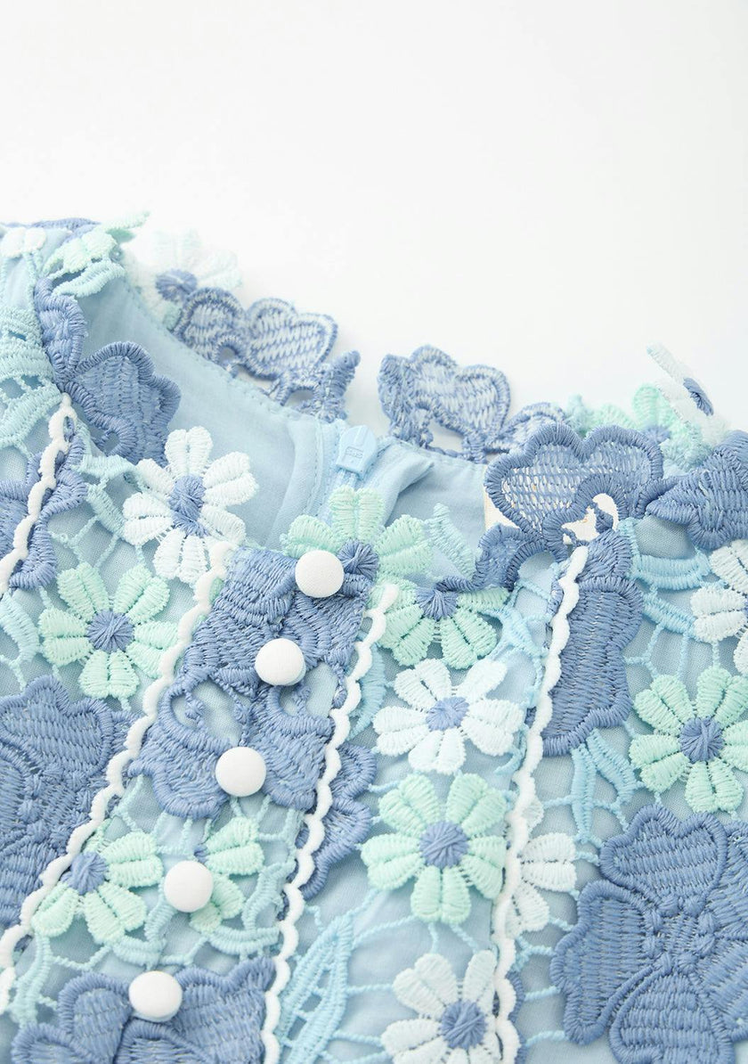 Jade Embroidered Mini Dress