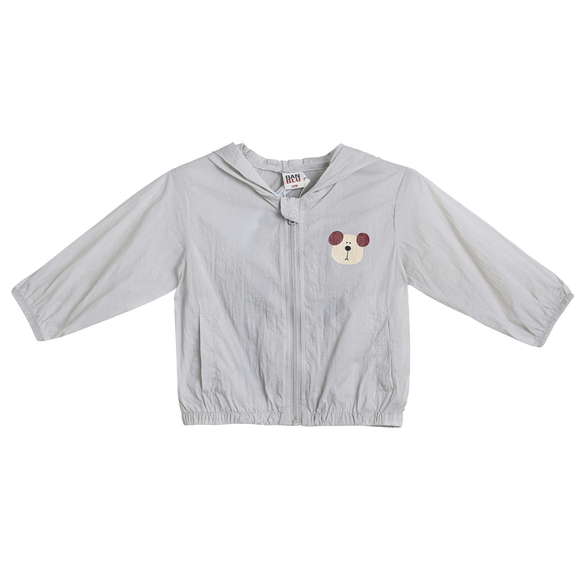 Gray Pocket Hooded Jacket