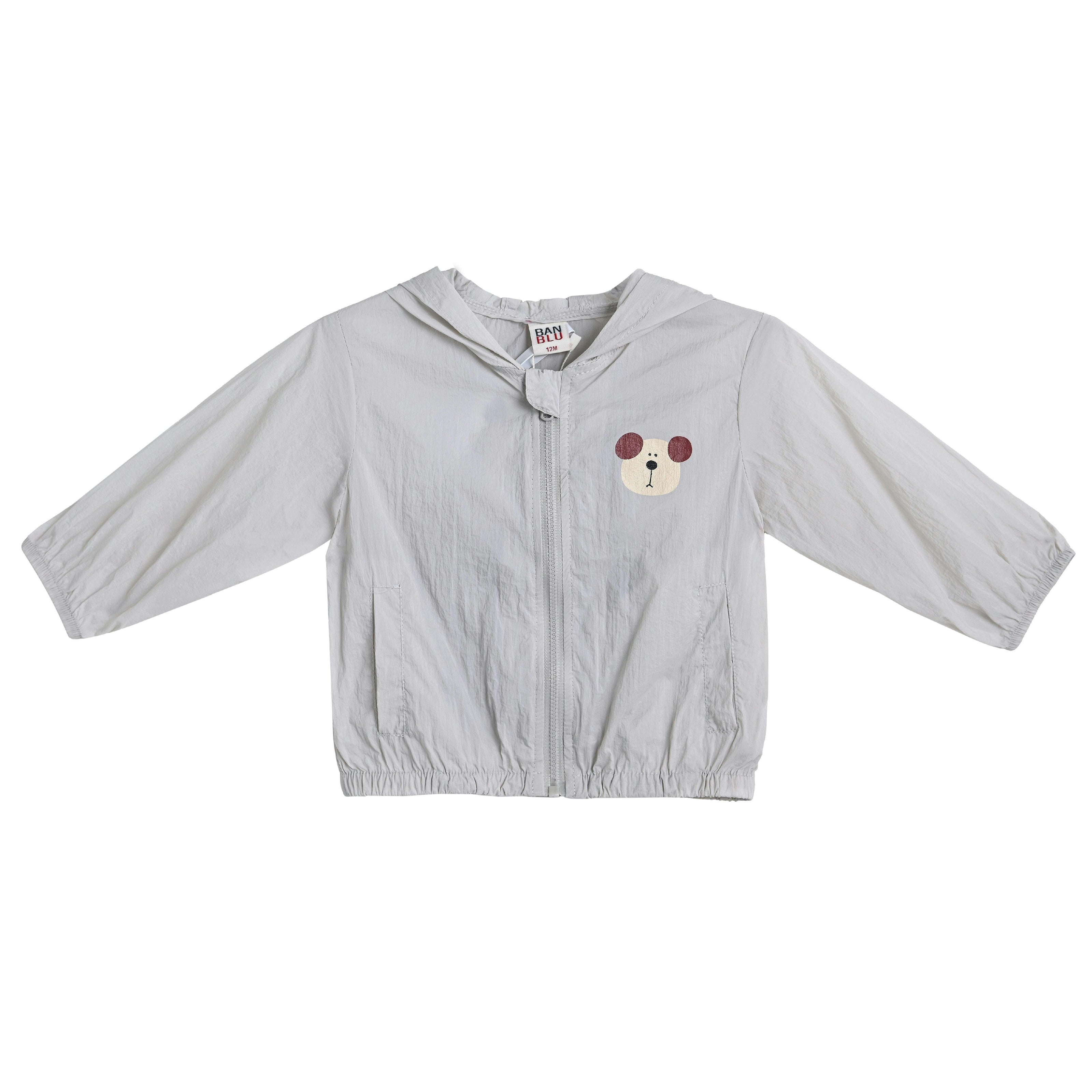 Gray Pocket Hooded Jacket