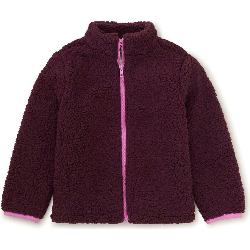 Teddy Fleece Zip Up Jacket, Purple