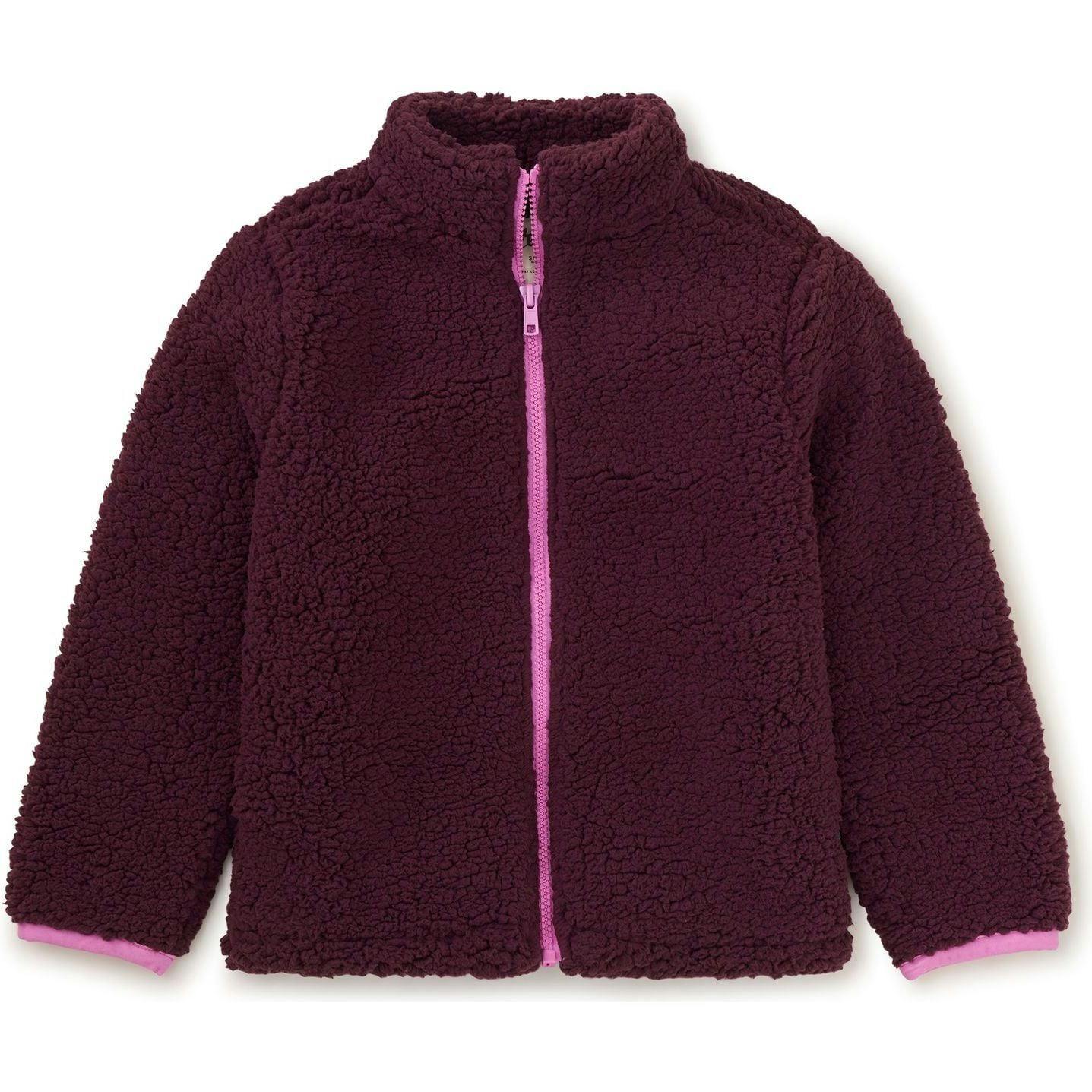 Teddy Fleece Zip Up Jacket, Purple