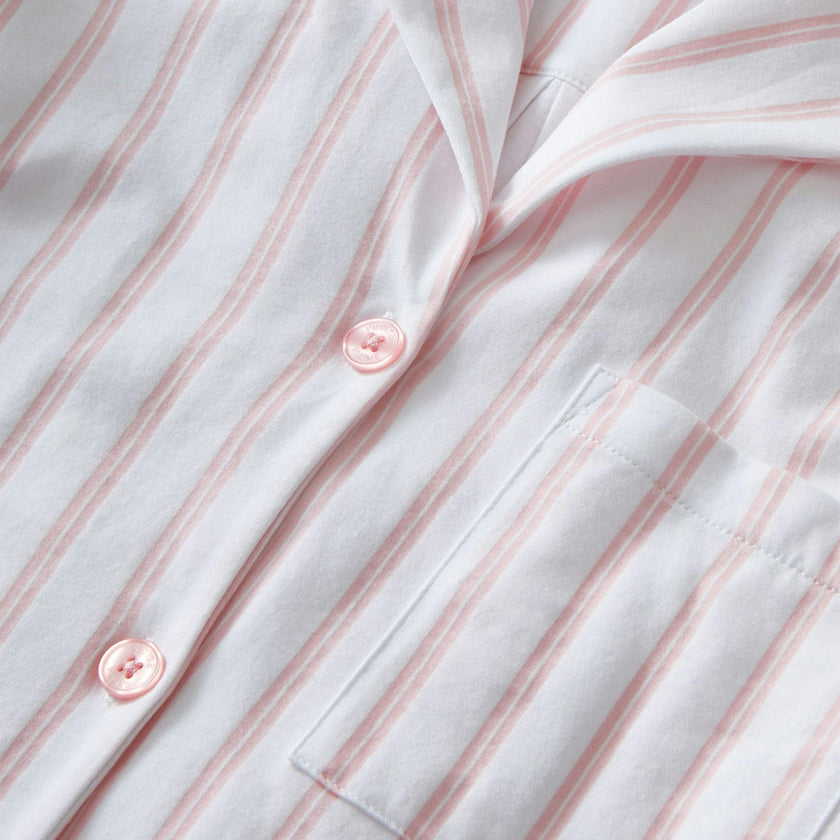 The Olivia Pima Short Set in Pink Stripe