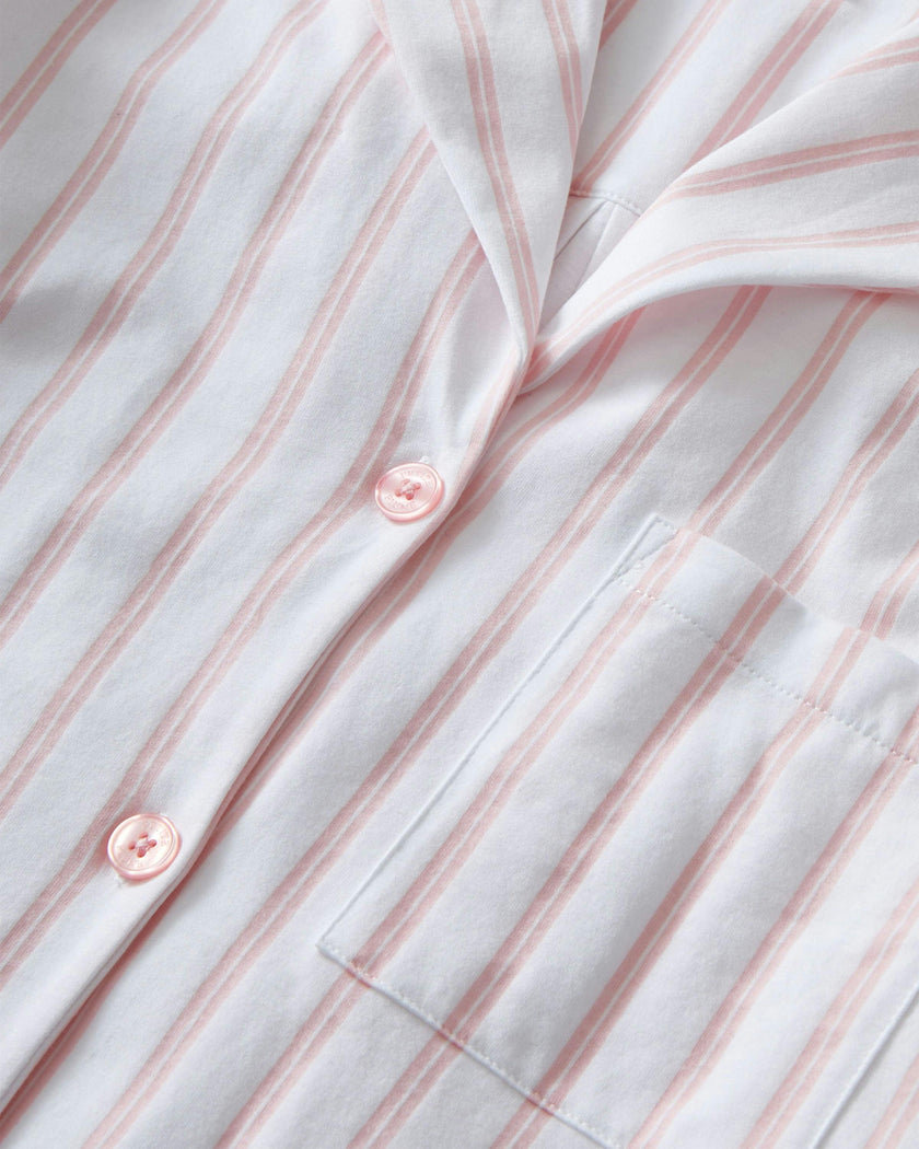 The Olivia Pima Short Set in Pink Stripe