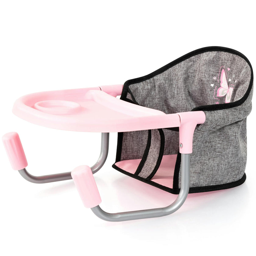 Doll Table Seat: Grey, Pink, Butterfly