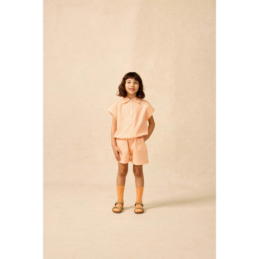 Organic Collar Summer Top in Creamsicle Wand