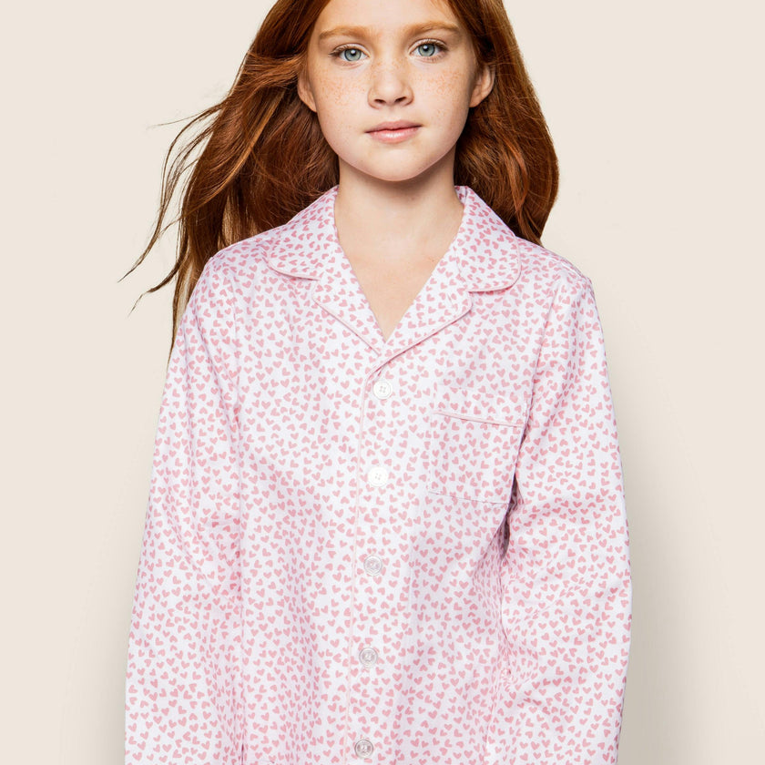 Kid's Twill Pajama Set in Sweethearts