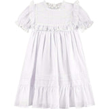White Voile & Lace Tea Length Wedding Dress