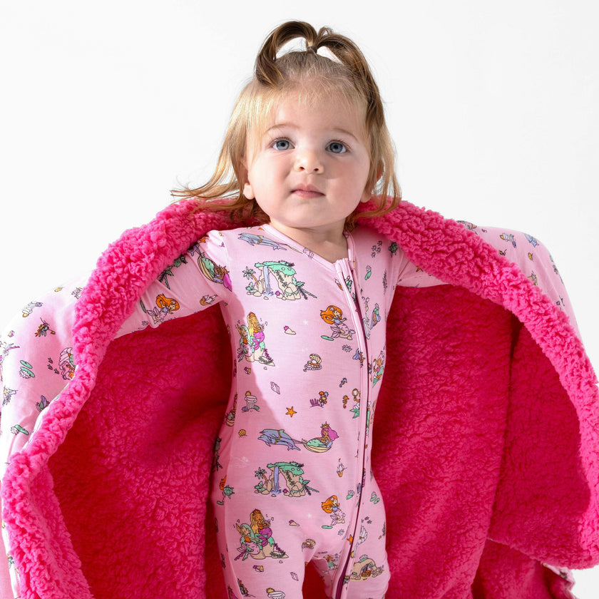 Mermaid Lagoon Bamboo Sherpa Blanket