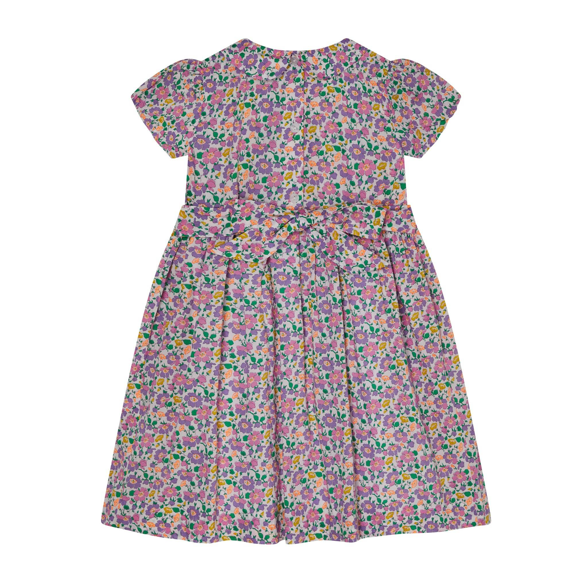 Made With Liberty Fabric Smocked Girls Dress Crisantha