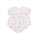 Spring Blooms Bow Trellis - Smocked Ruffle Bubble with Skirt