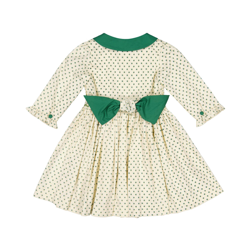 Olympe Green Long Sleeve Smocked Dress