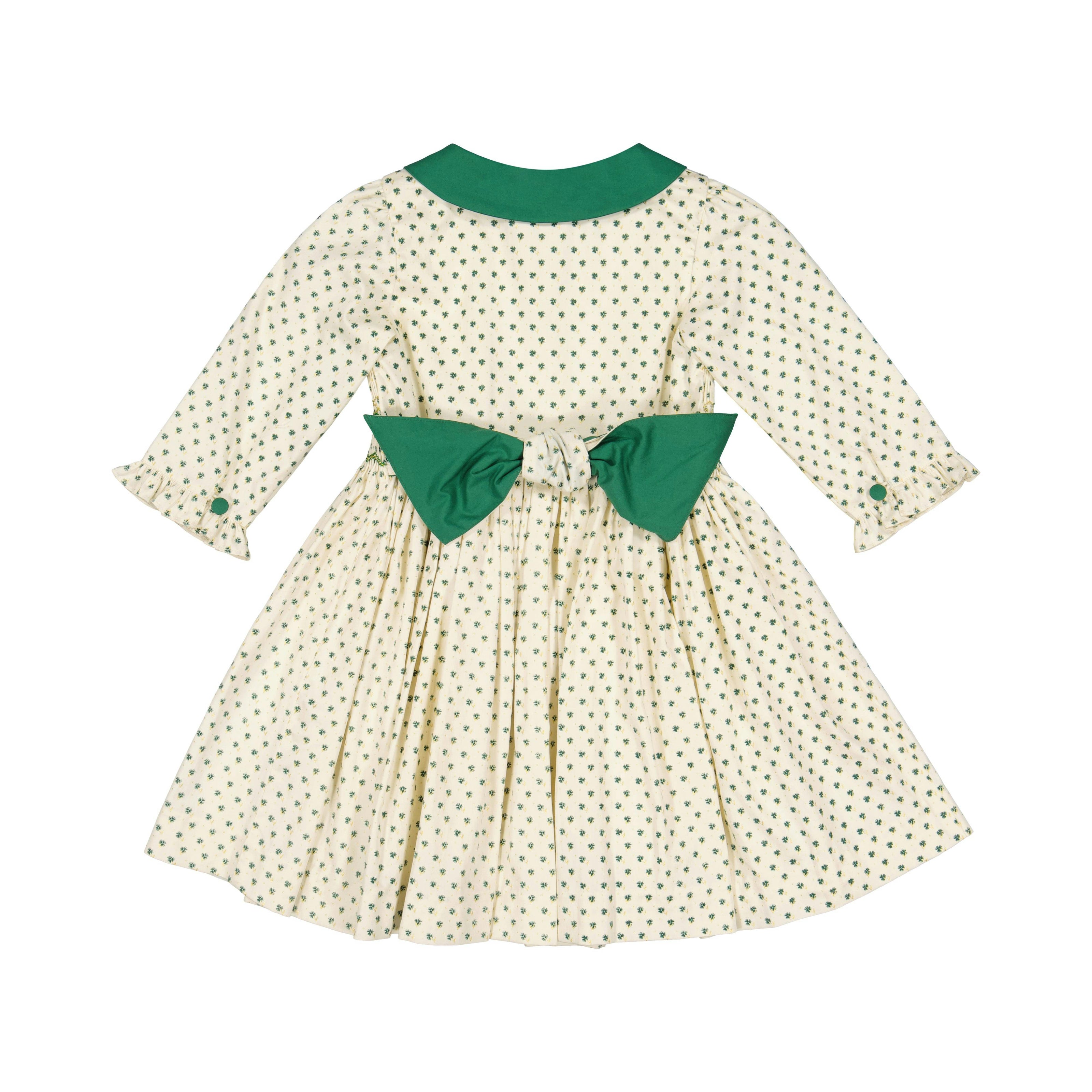 Olympe Green Long Sleeve Smocked Dress