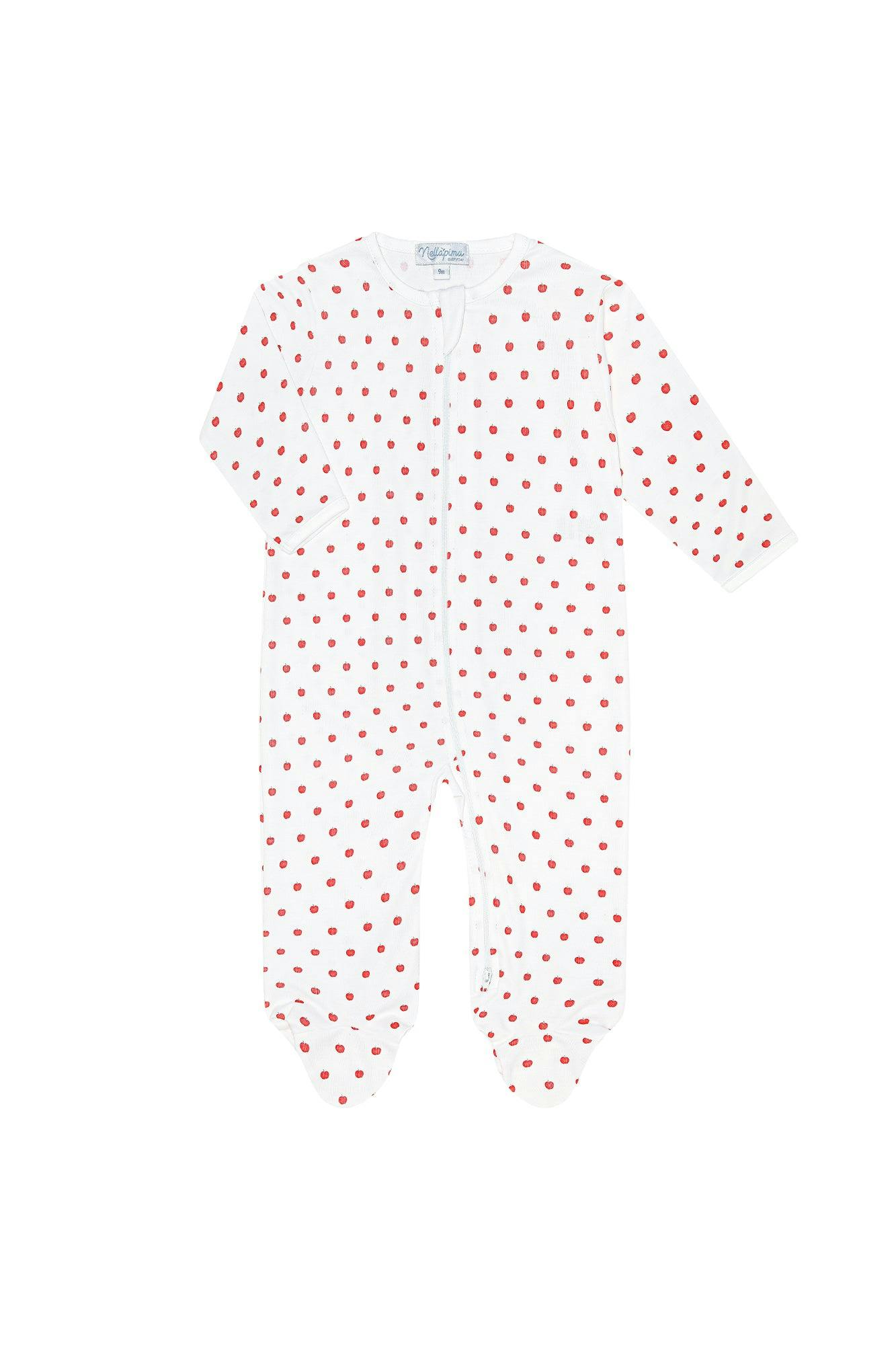 Little Apples Zipper Footie